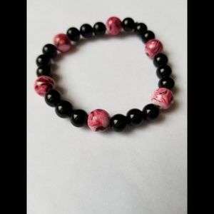 "Strawberry Swirl" Beaded bracelet